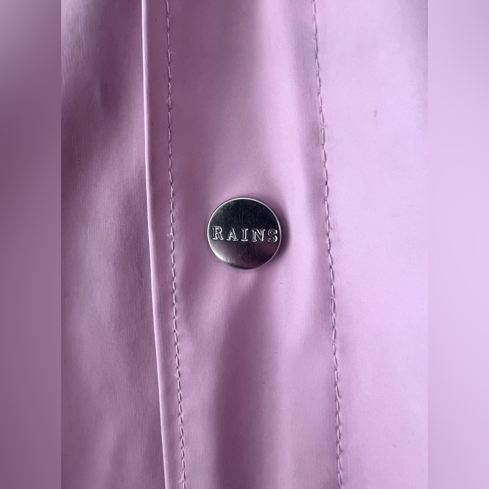 Rains Womens Matte Pink Waterproof Raincoat XXS-XS Preppy Outdoor Relaxed Fit - Picture 6 of 15